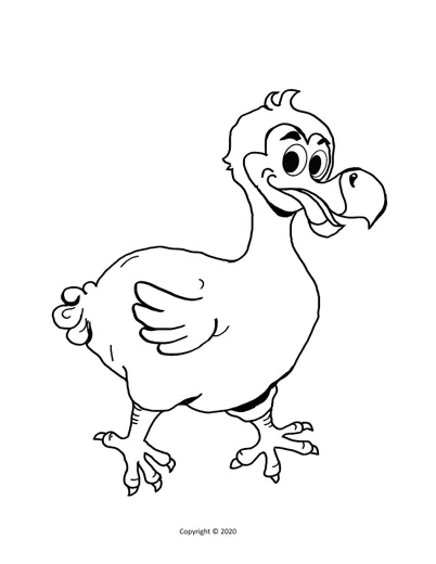 Preview of the Diego the Dodo colouring page