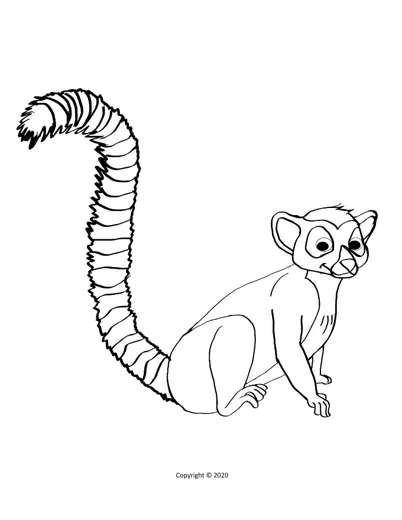 Preview of the Leo the Lemur colouring page